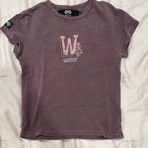 Darc Sport Mauve Brown Breast Cancer Awareness Cropped Baby Tee (M)